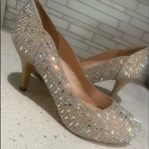 Rose gold crystals heels